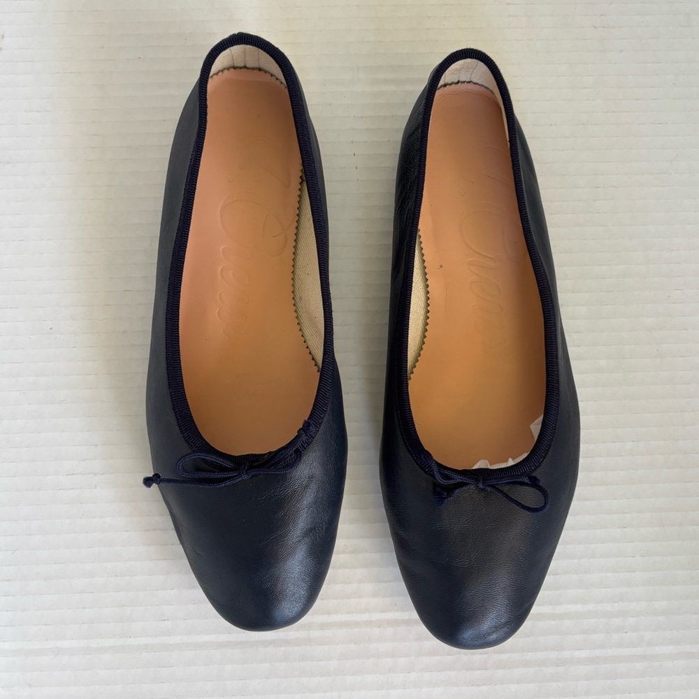 J Crew Zoe Navy Leather Ballet Flats Sz 7.5 - Picture 8 of 8
